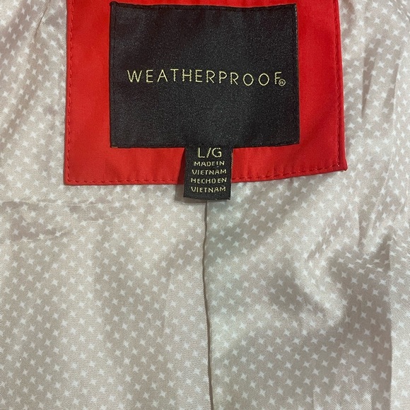 NWOT Weatherproof Red Rain Coat (L) - Picture 6 of 8